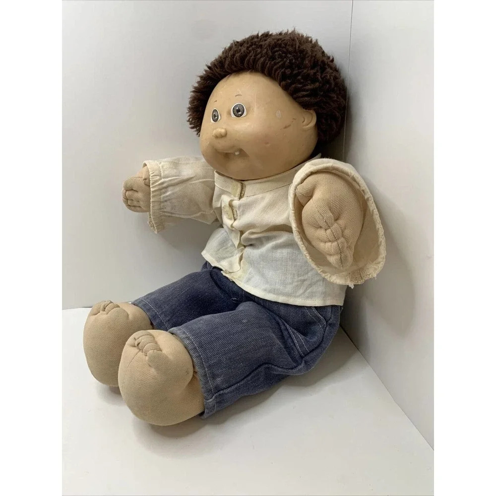 Vintage 1985 Cabbage Patch Kids Doll Boy Tooth Brown Hair - Picture 4 of 12